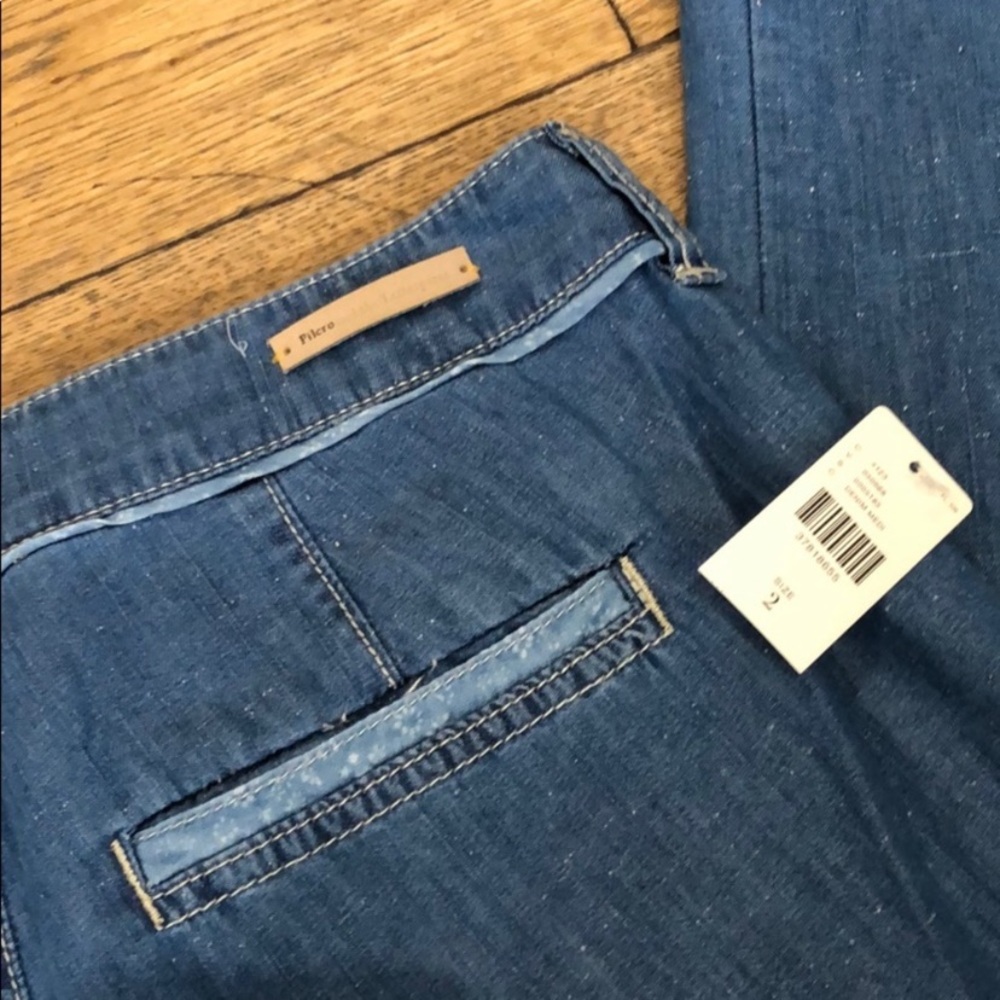 Anthropologie Pilcro Wide-Leg Chambray Jeans 2 - Picture 7 of 8